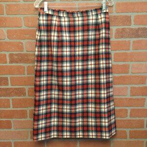 Vintage Pendleton Women's Skirt Size 12 Plaid Multicolor Pure Virgin Wool School